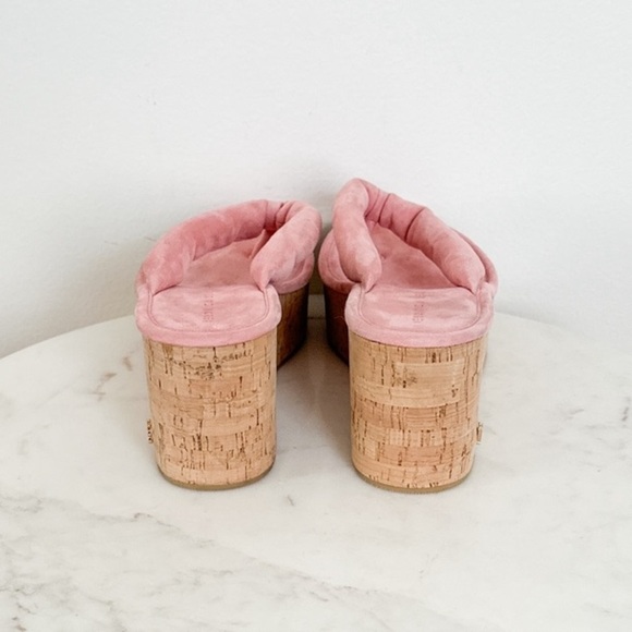 NEW Veronica Beard Geno Cork Platform Wedge Sandals Dragonfruit Pink Size 9 - Picture 8 of 10